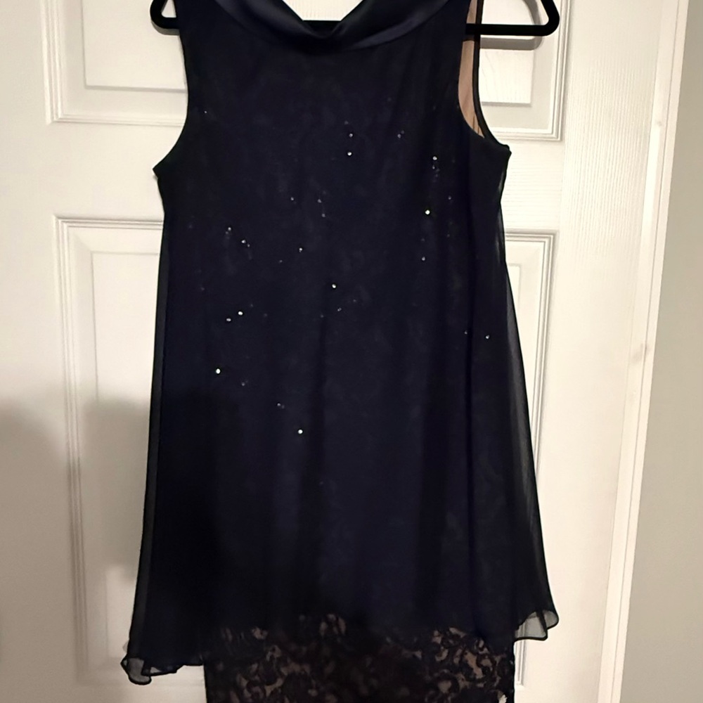 SL Fashions Midnight Blue Sleeveless Dress